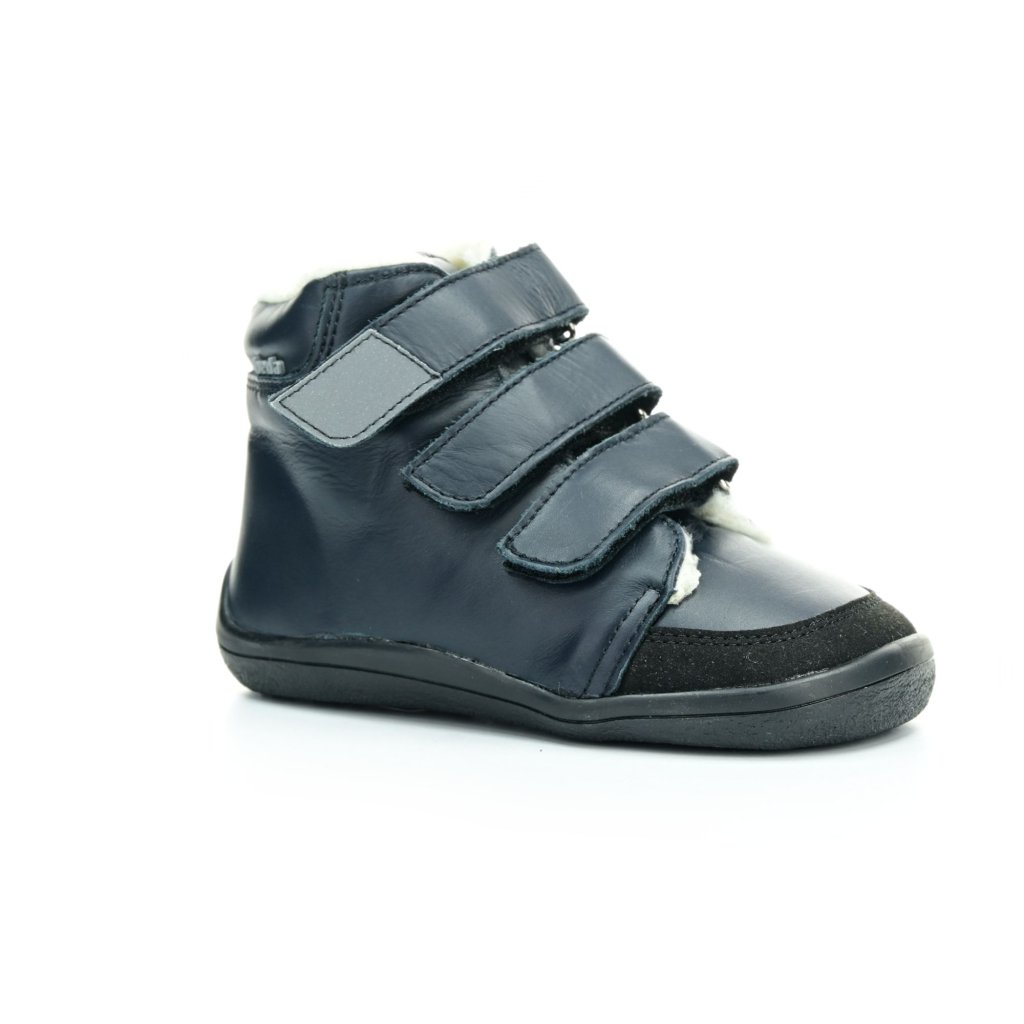 Beda Just Black mit Membran (BF 0001/W/MK/Y/SO) schwarze Winter-Barfußstiefeletten