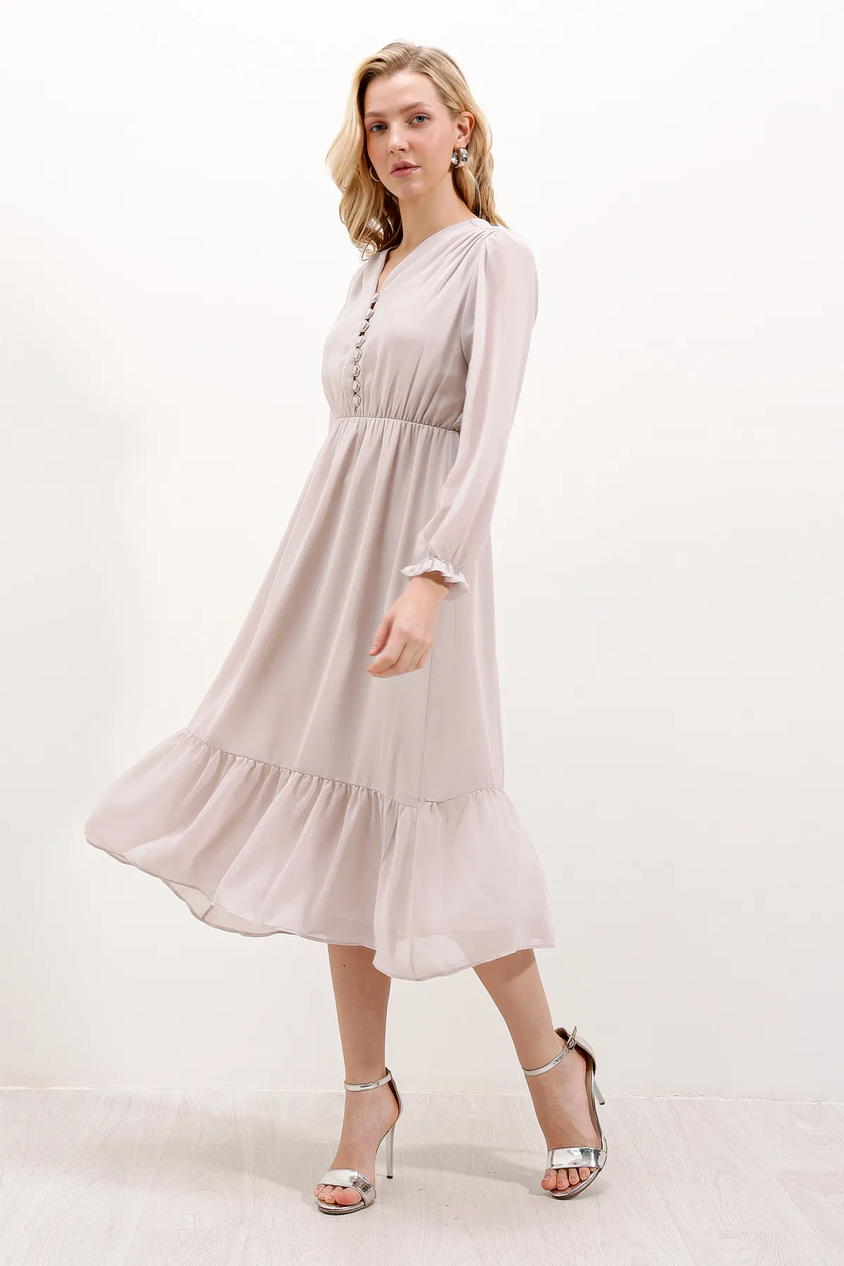 Bigdart  2137 Chiffonkleid - M. Creme