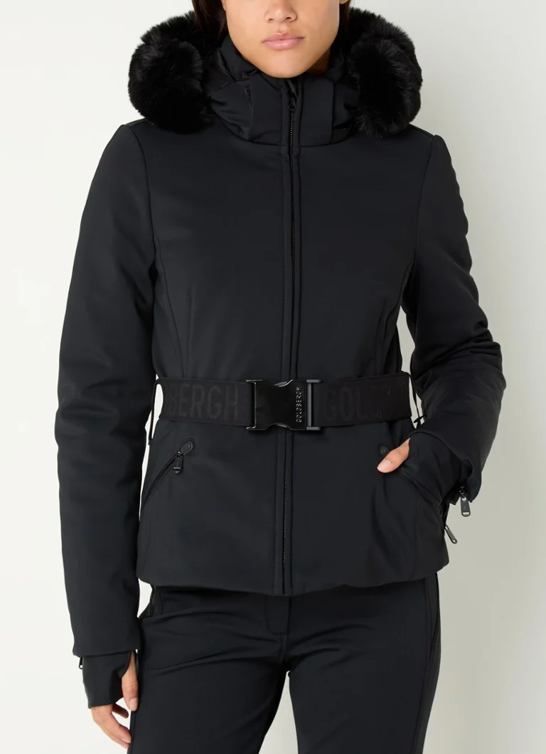 Goldbergh Hida softshell ski jacket with detachable faux fur and belt