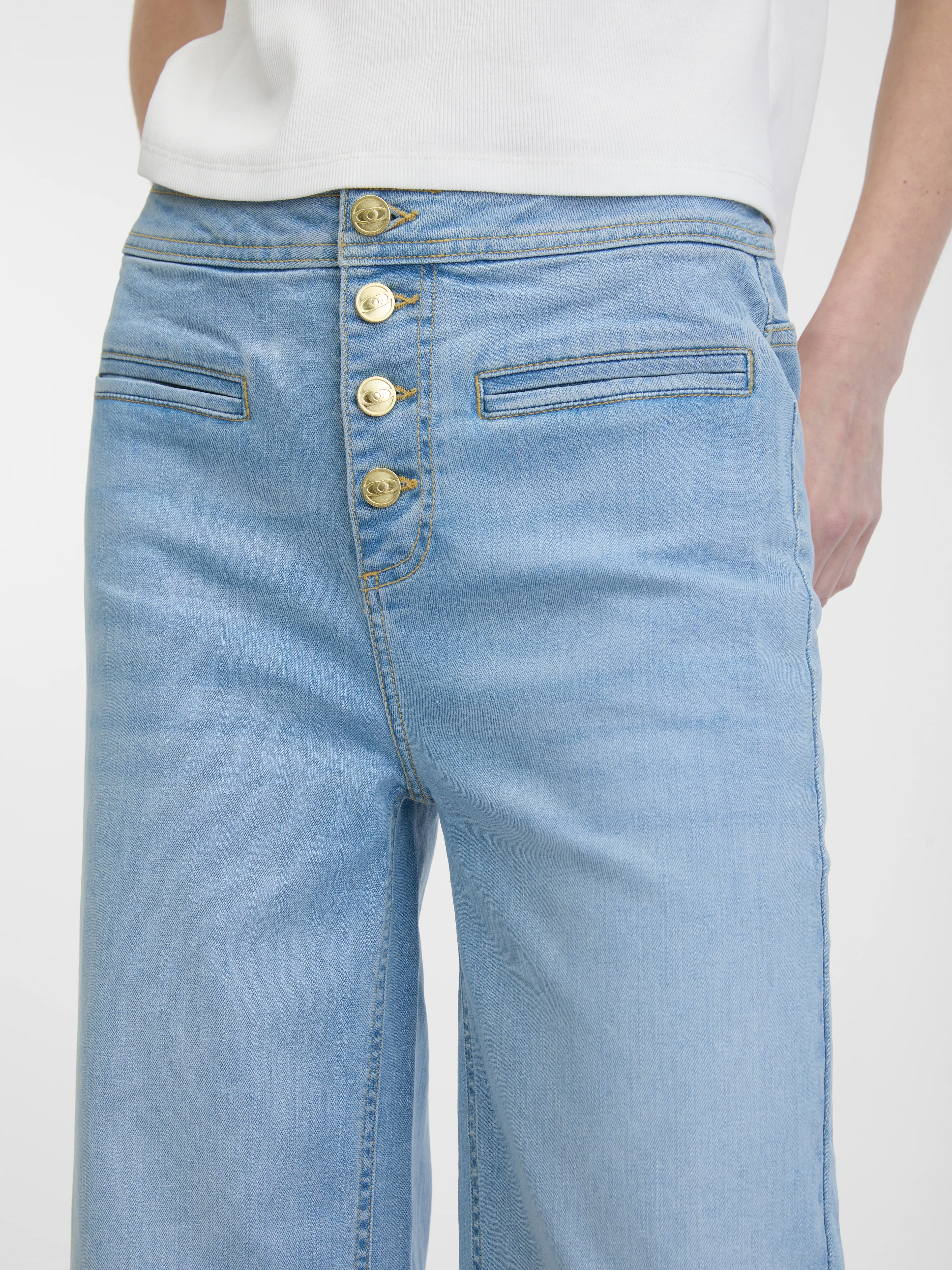 Hellblaue weite Damenjeans ORSAY