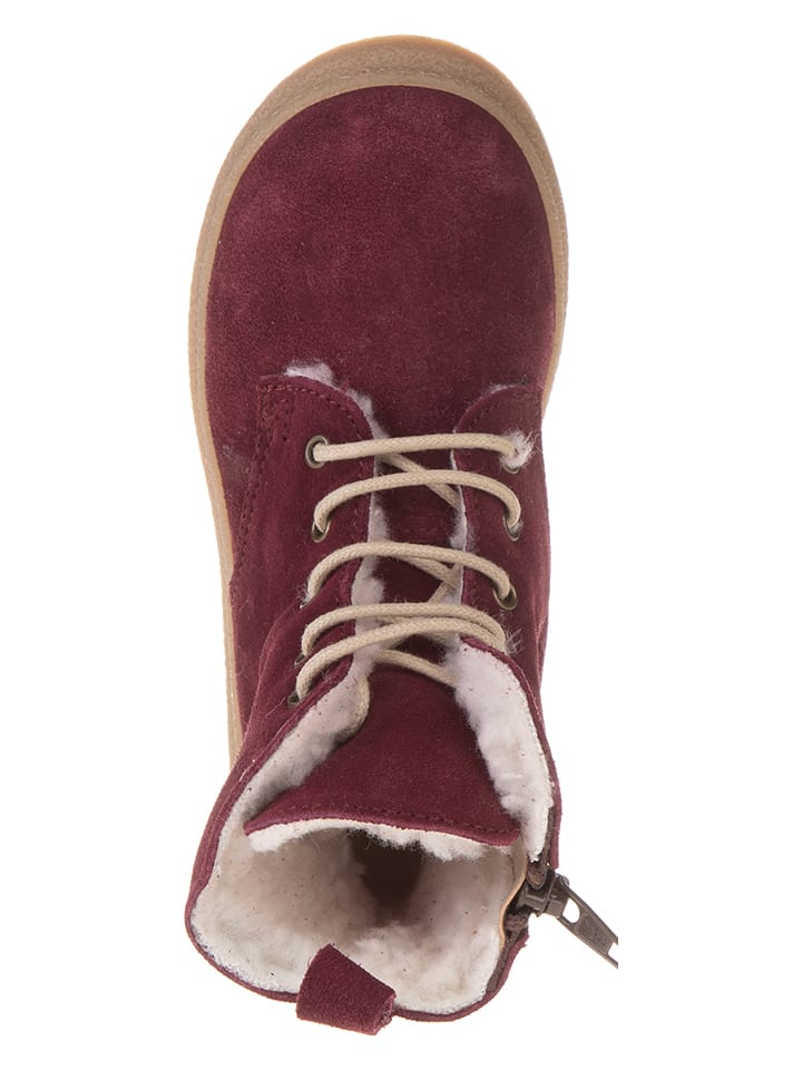 POM POM Leder-Winterboots in Rot günstig kaufen