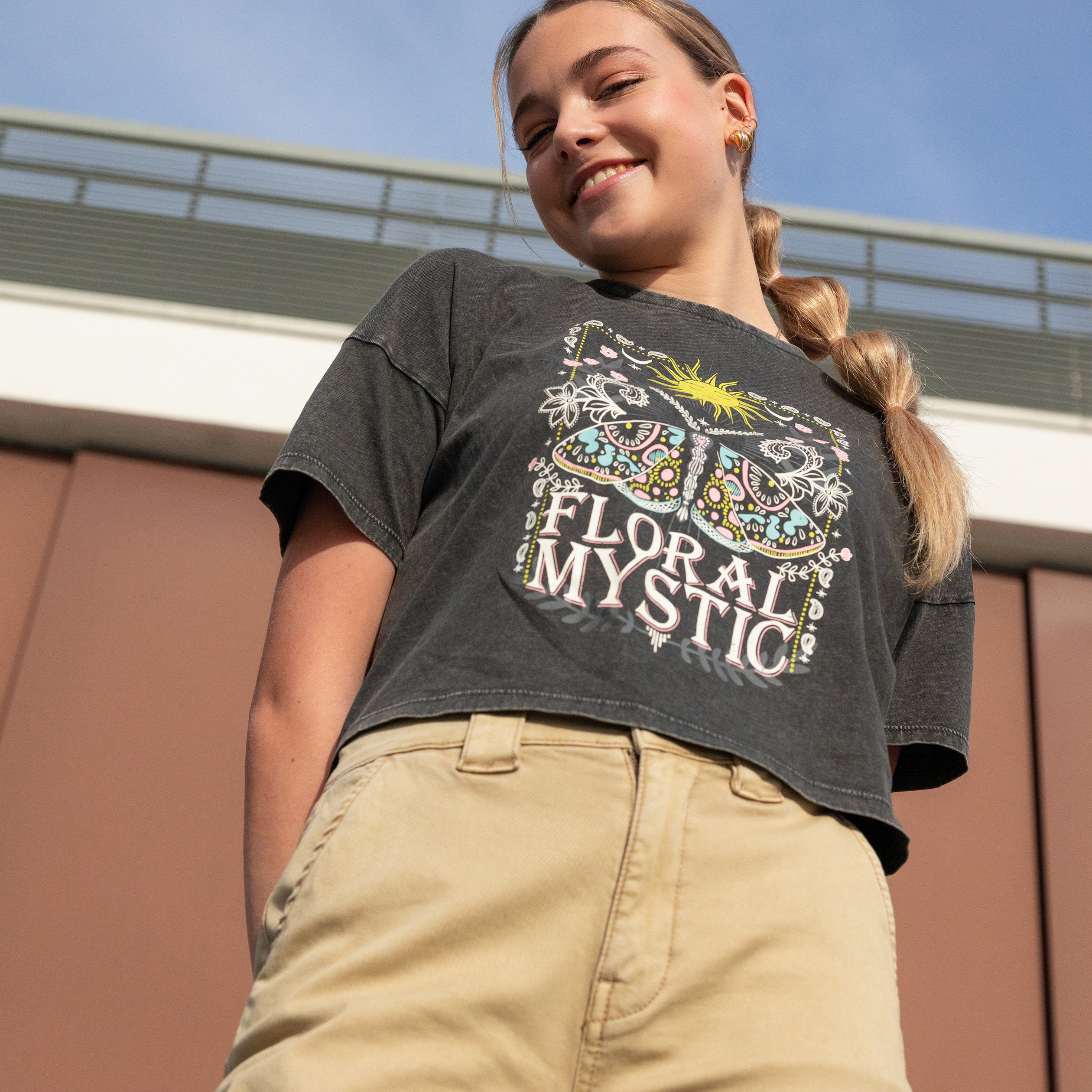 T-shirt court manches courtes Liberto gris foncé femme | La Halle