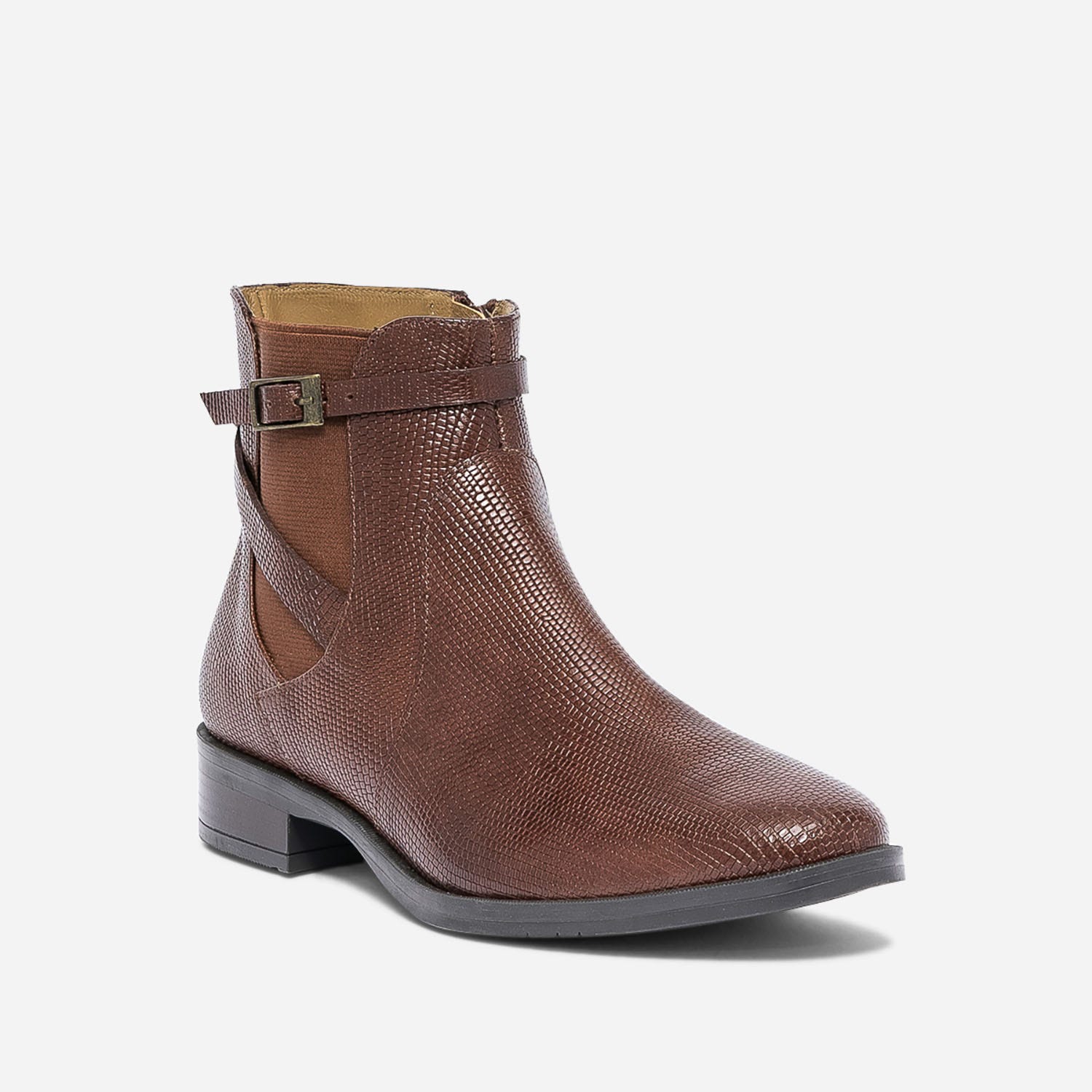 Chelsea boots ERAM FLEX cognac en cuir avec bride