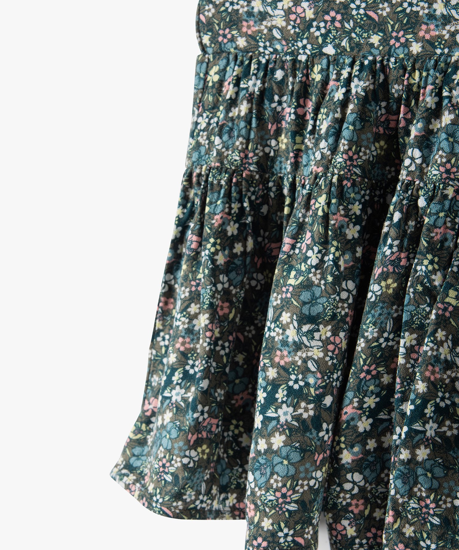 Jupe fille froncée à motifs fleuris | GEMO