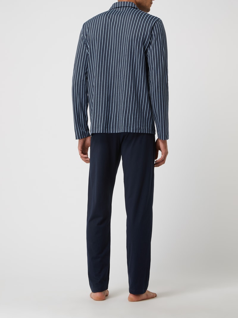 Comfort Fit Pyjama aus Baumwolle in dunkelblau