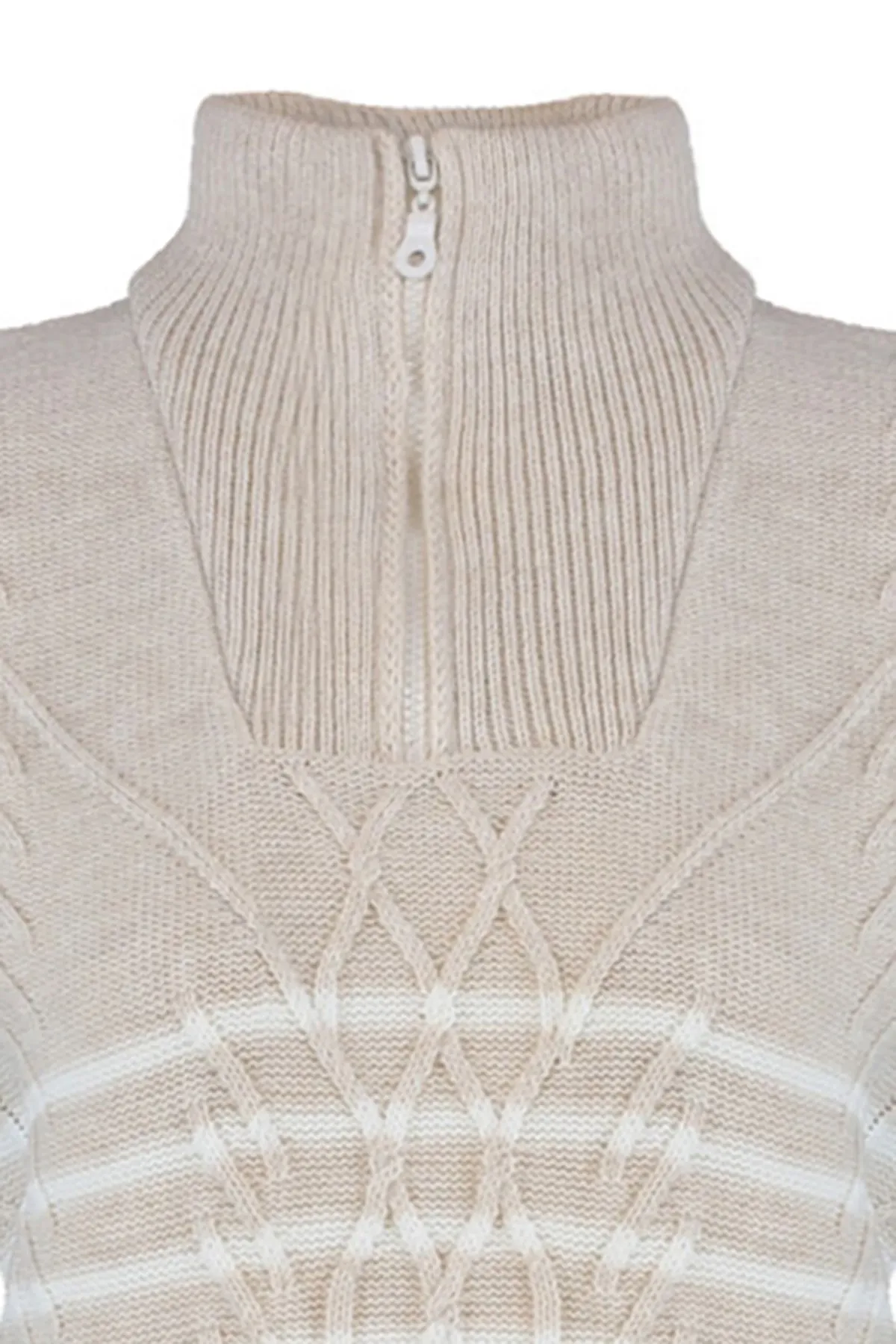 Trendyol Collection  Beiger Strickpullover mit weiter Passform TWOAW22KZ0020
