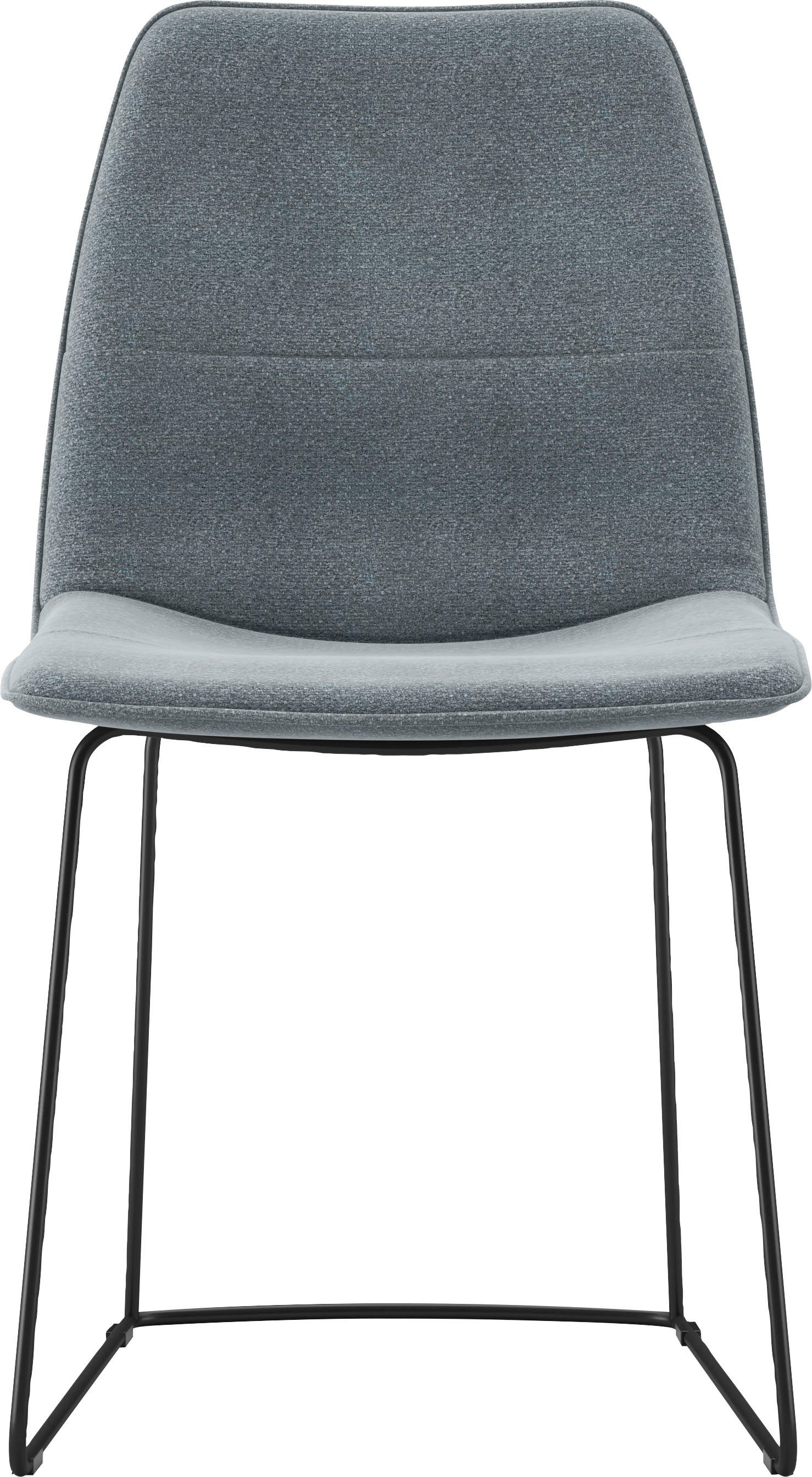 freistil ROLF BENZ Schalenstuhl 117 (2 St), mit schmalem Metallgestell in Schwarz, ohne Armlehne