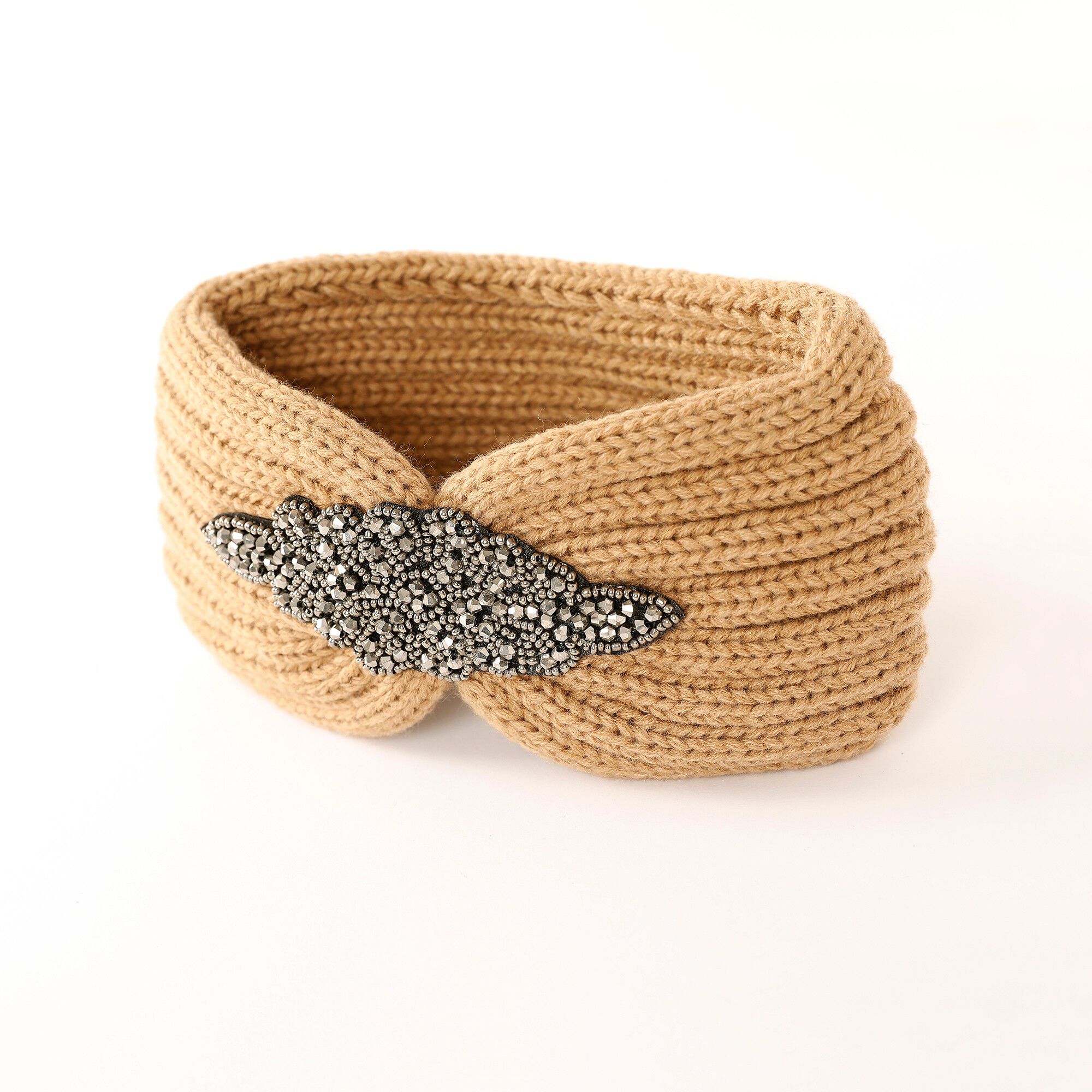 Headband en maille avec bijou