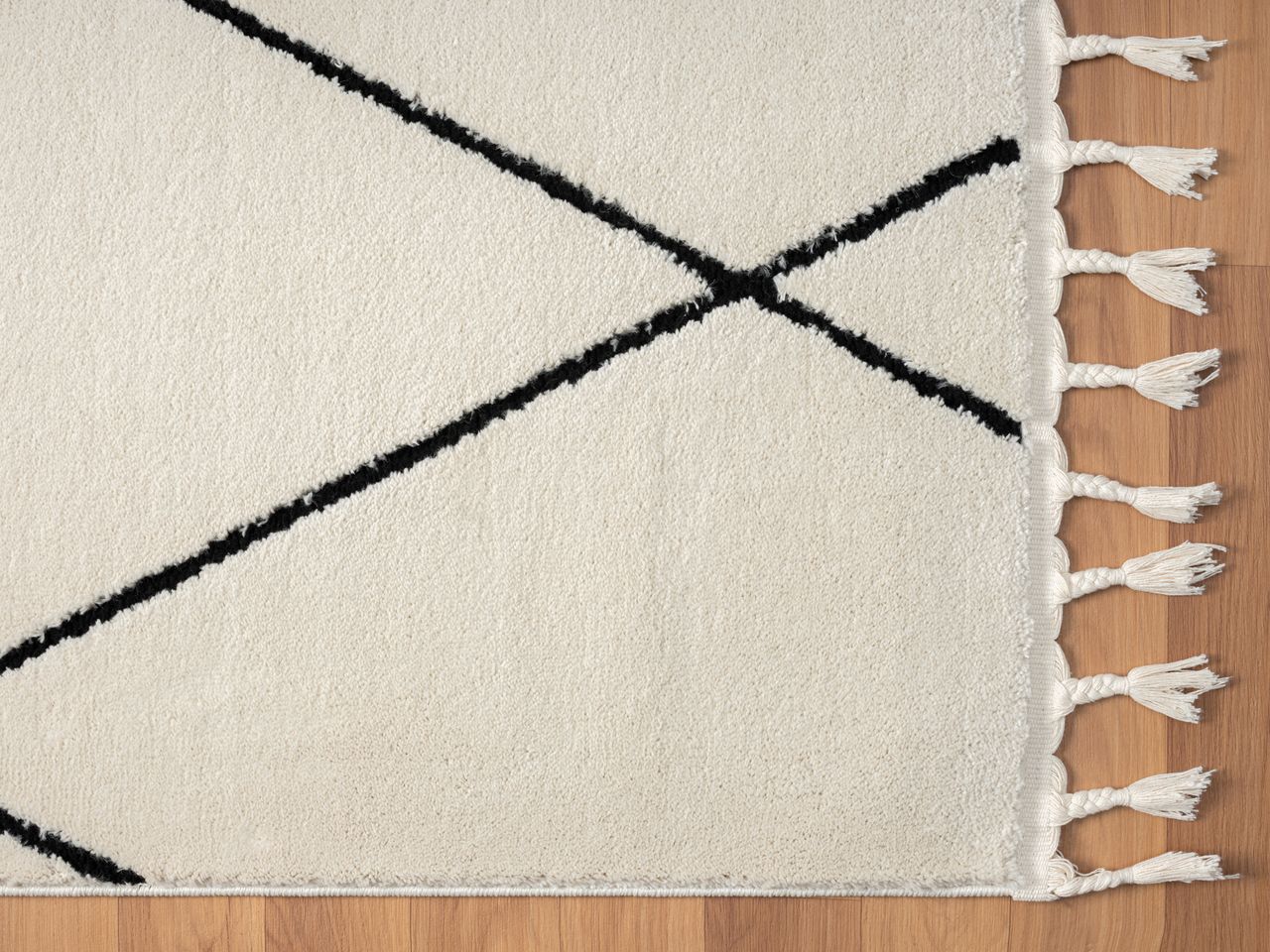 MyFlair Teppich Moroccan Calm, 140 cm x 200 cm, Farbe weiß, rechteckig, Florhöhe 19mm