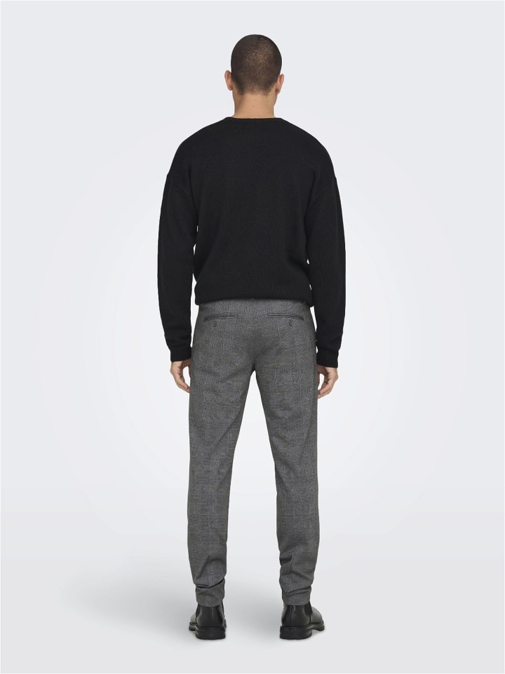 Only&Sons Stoffhose Karierte Stretch Chino Trousers ONSMARK in Grau günstig kaufen
