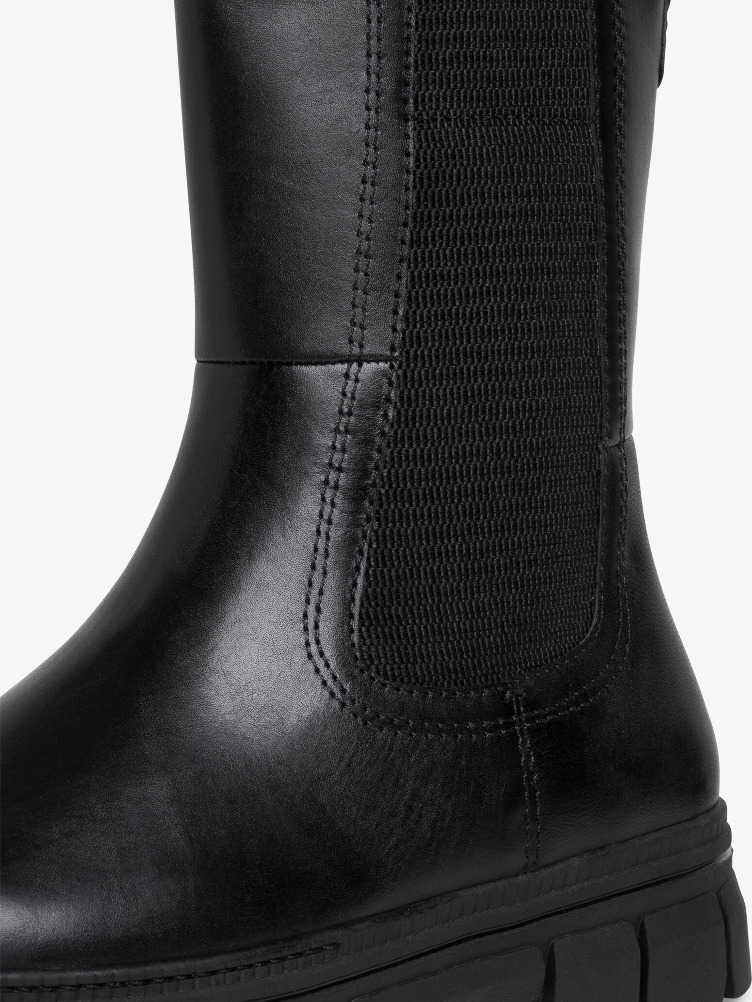 Bottine Chelsea en cuir - noir