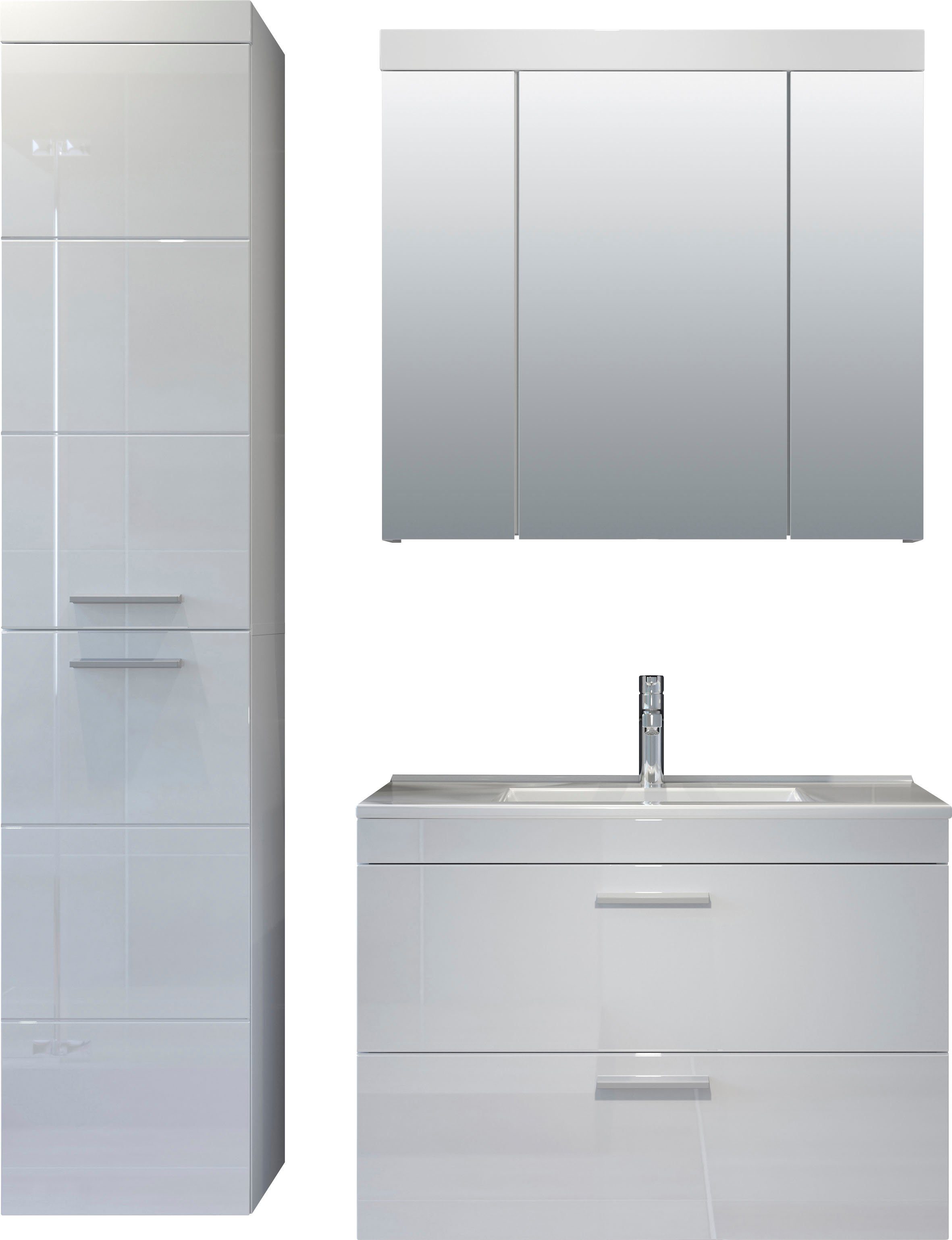welltime Badezimmer-Set Dormoletto, (4-St), Badmöbel, 4-tlg.