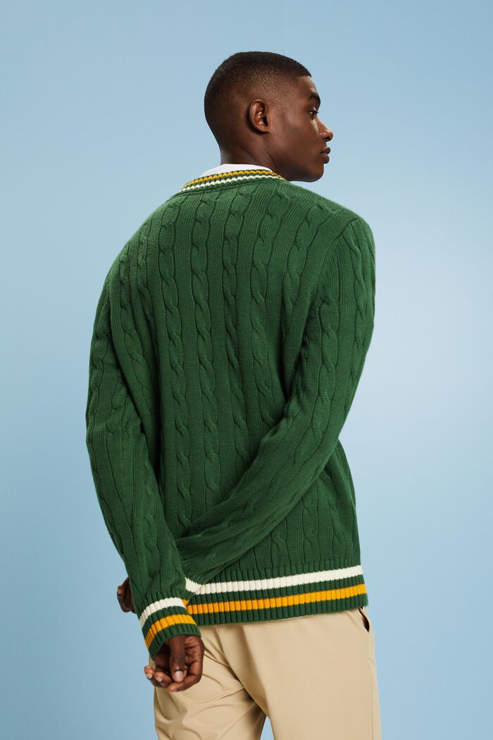 Zopfstrickpullover mit Logo-Patch