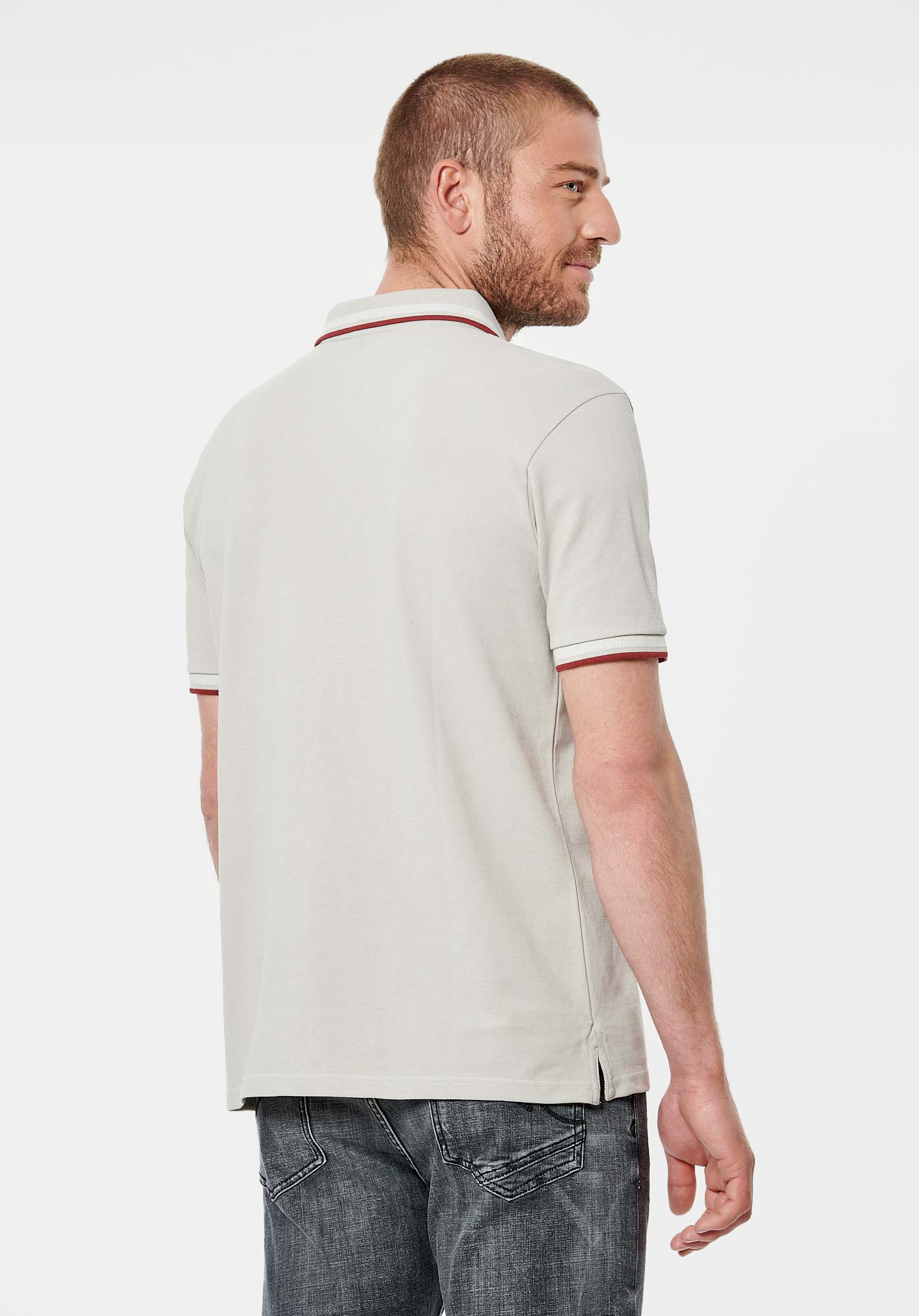 RAYOC  Polo gris homme 100% coton bio