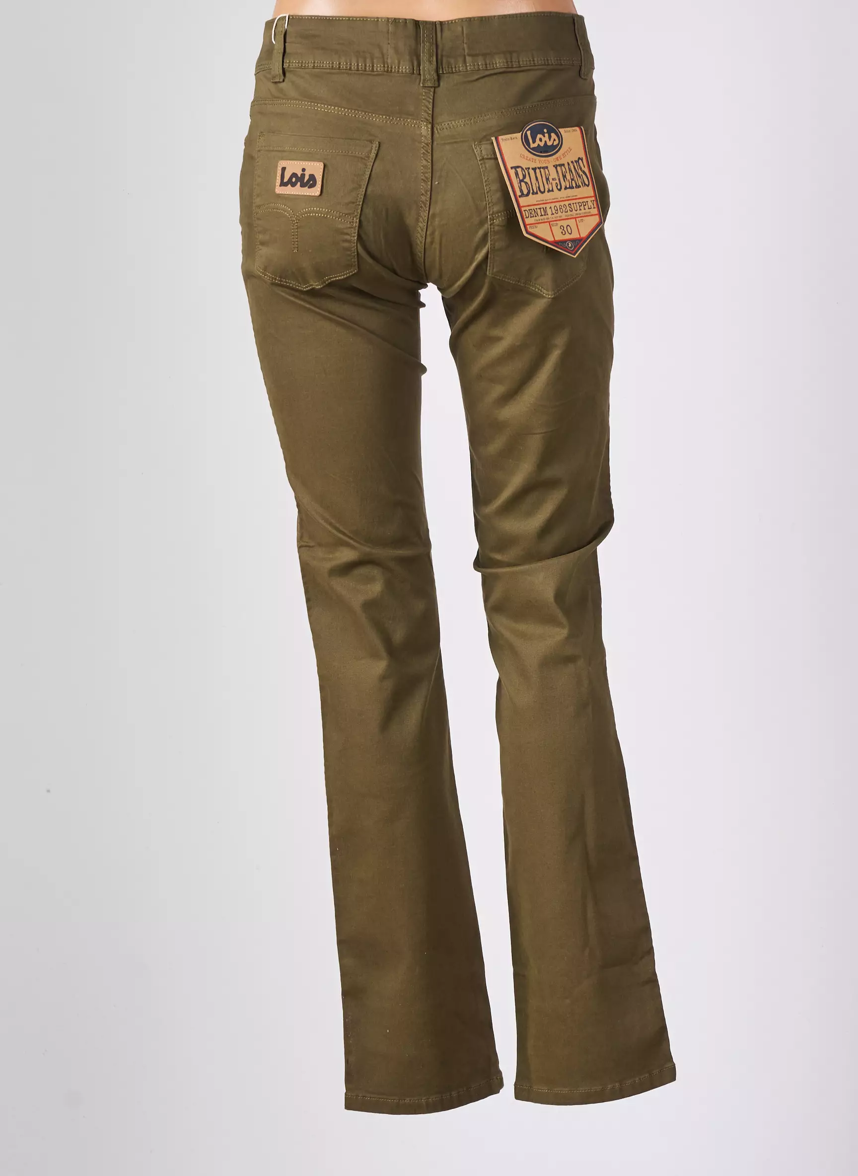 Lois Pantalons Droits Femme couleur vert