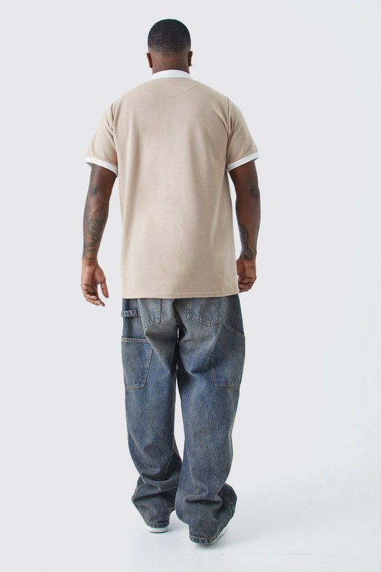 Plus Slim-Fit Colorblock Poloshirt
