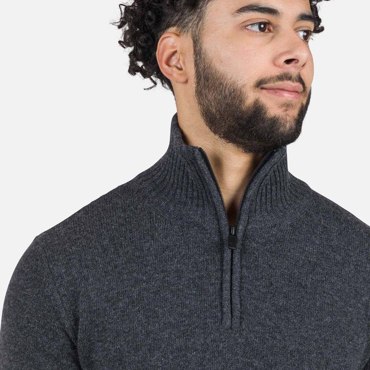 Herrenstrickpullover mit halblangem Reißverschluss Signature