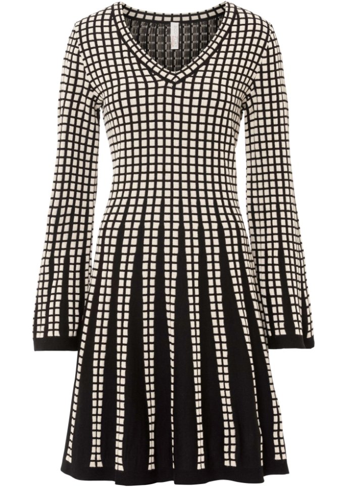 Strickkleid mit Plissee-Optik