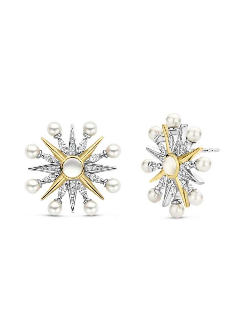 TI SENTO - Milano Silver stud earrings with cubic zirconia and pearl 7930YP_H