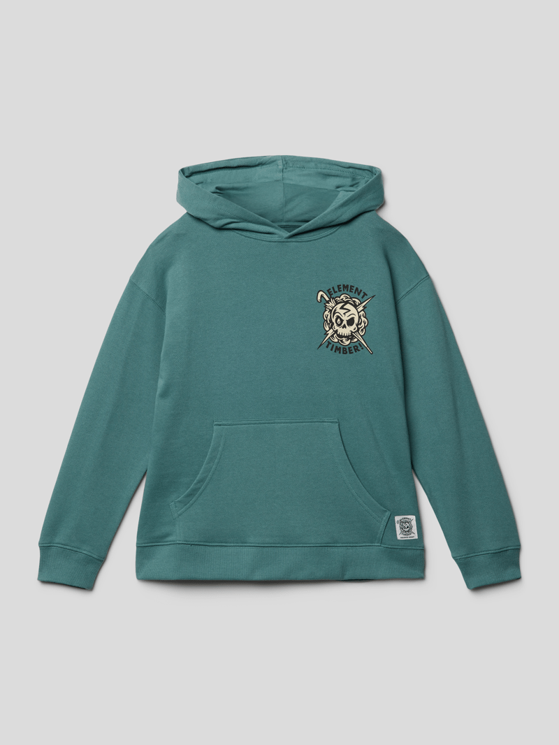 Hoodie mit Label-Print in petrol