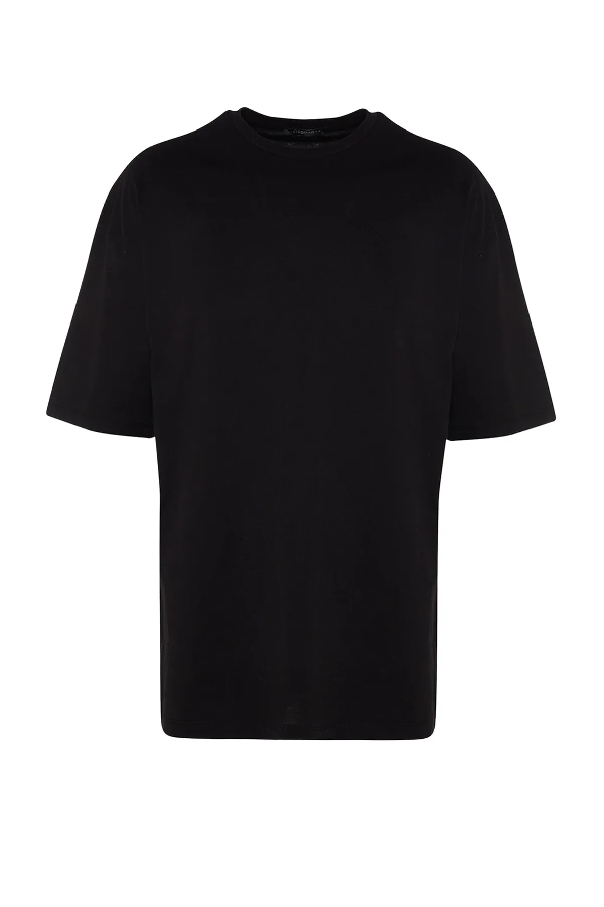 Trendyol Collection  Schwarzes Oversize-Kurzarm-T-Shirt mit Rundhalsausschnitt TMNSS23TS00151