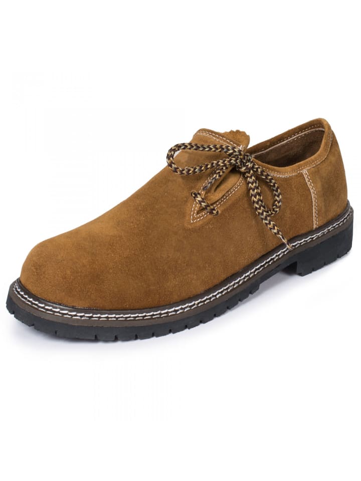 PAULGOS Haferlschuh Trachten Schnürschuh Echtleder in Hellbraun günstig kaufen