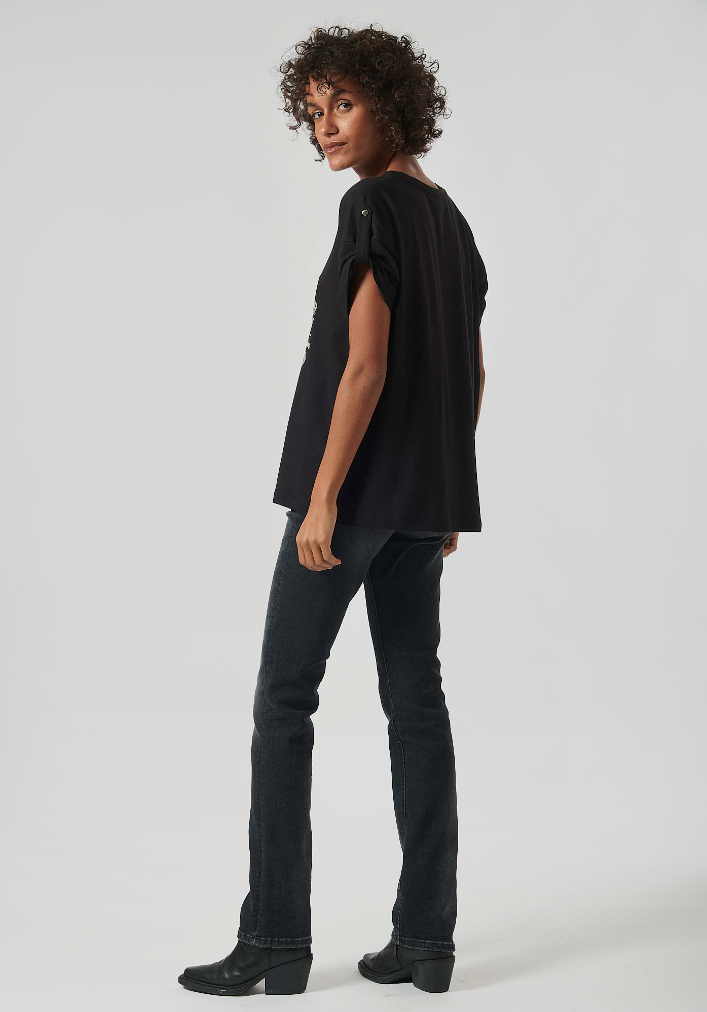 LUPI   T-shirt noir femme