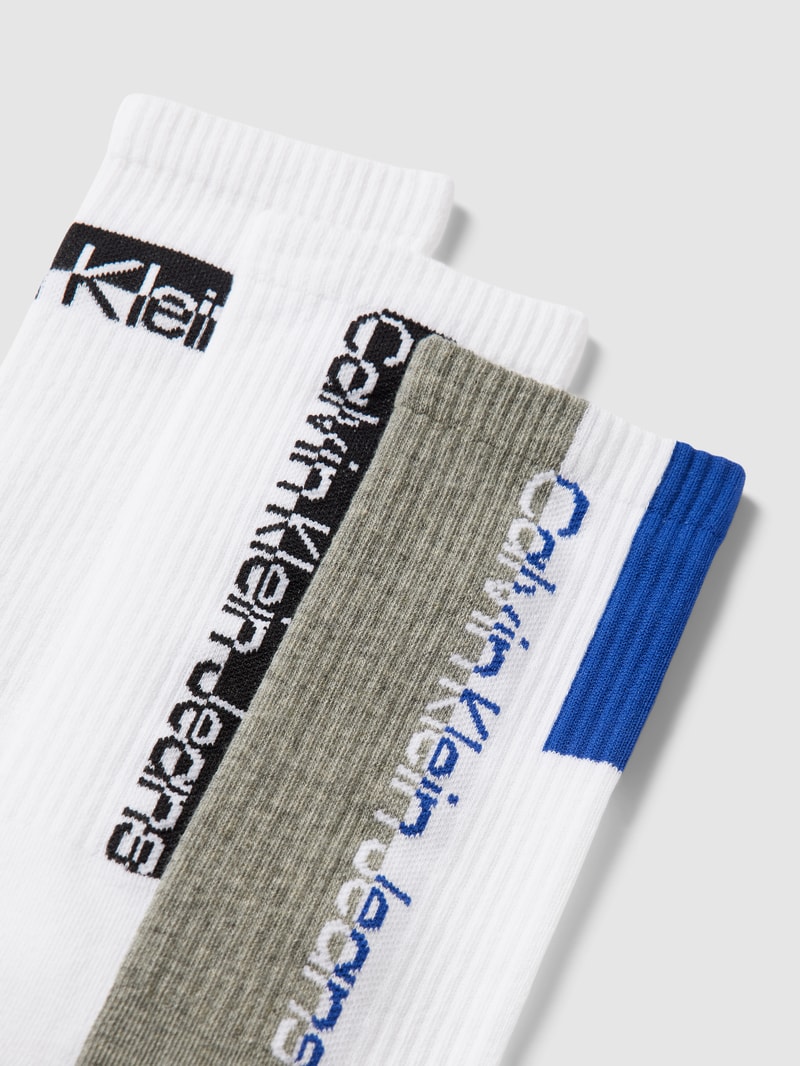 Socken mit Label-Print im 3er-Pack in weiss