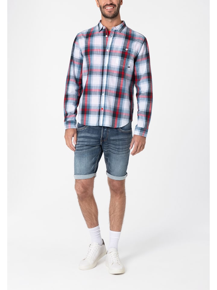 Timezone Hemd - Regular fit -  in Weiß/ Dunkelblau/ Rot günstig kaufen