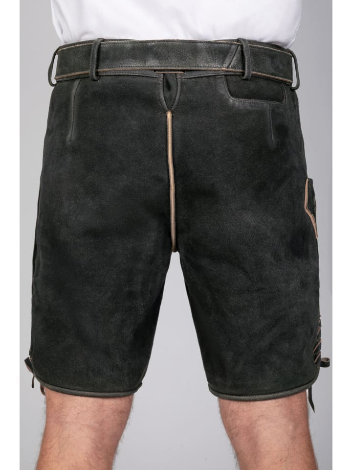 Edelnice Kurze Wildbock Lederhose Friedl in schwarz günstig kaufen