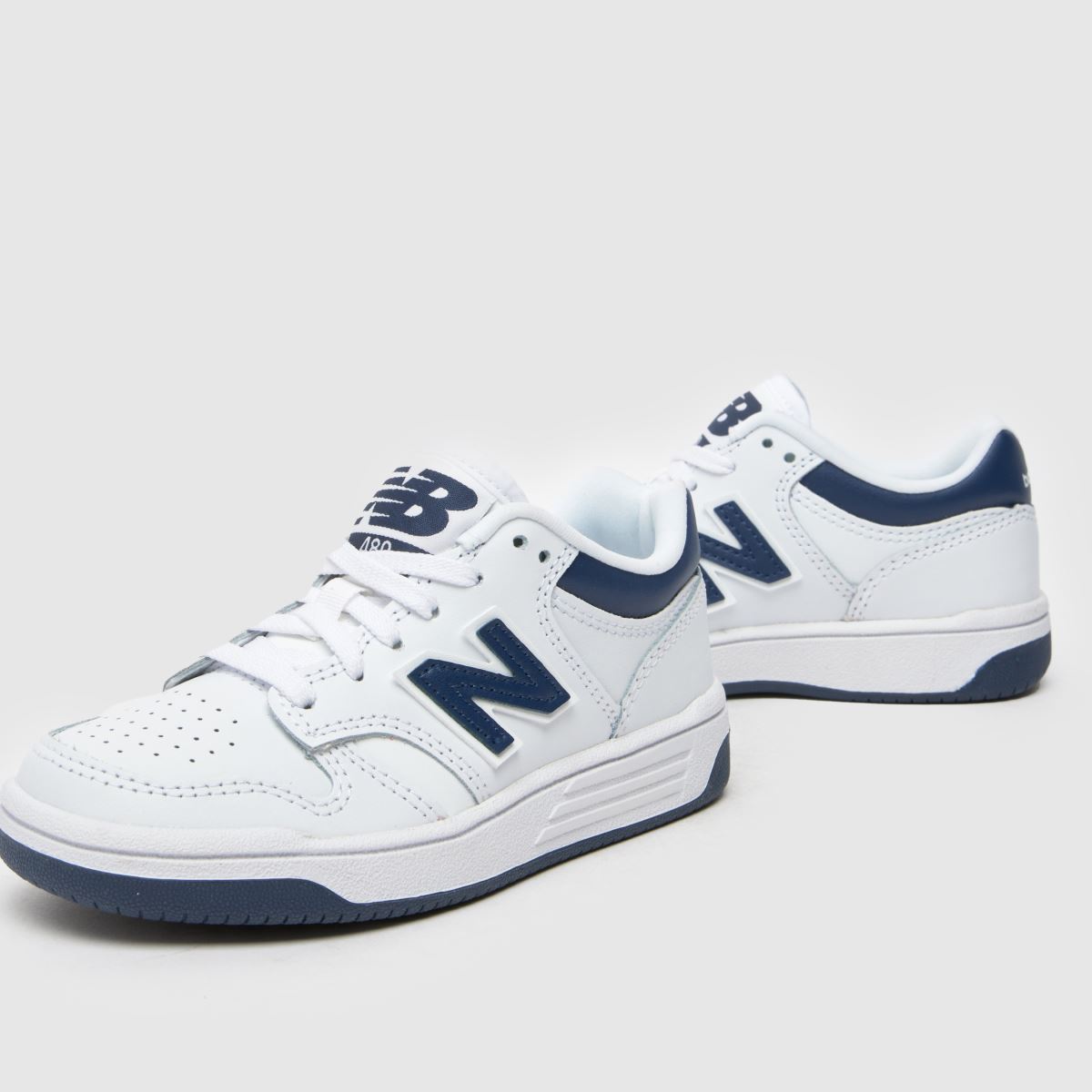 New Balance vita och marinblå 480 Junior-sneakers för pojkar