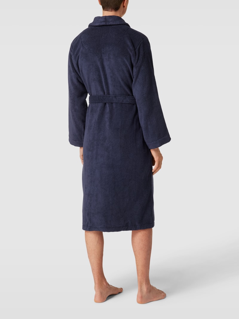 Bademantel mit Logo-Stitching Modell 'CREST ROBE' in marineblau