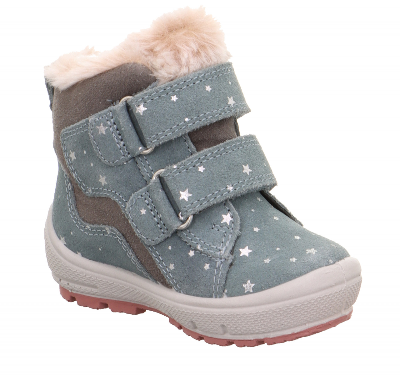 GROOVY - Hellgrün/Grau Boots mit Klettverschluss