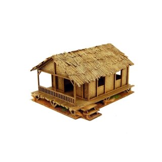 Low Woven Palm-Style Village House (20mm)