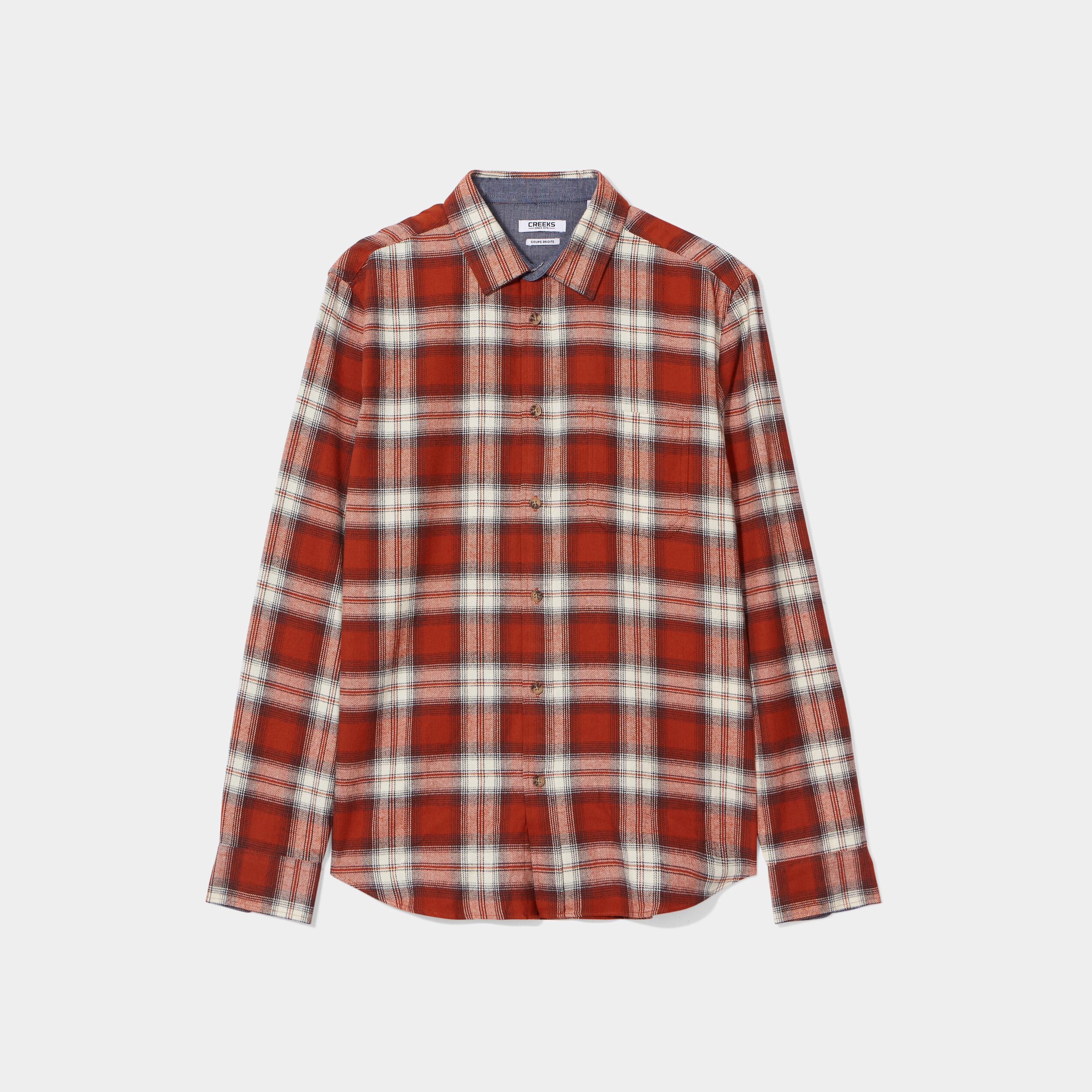 Chemise manches longues droite orange foncé homme | La Halle