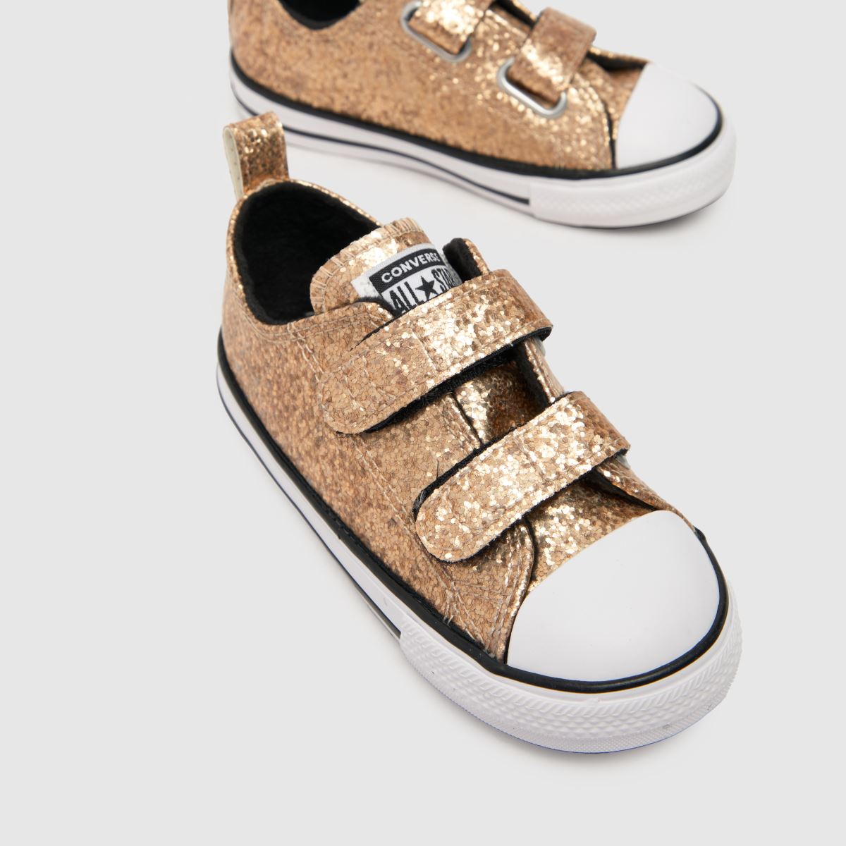 Converse guldfärgade all star lo 2v glitter flickor småbarnsskor
