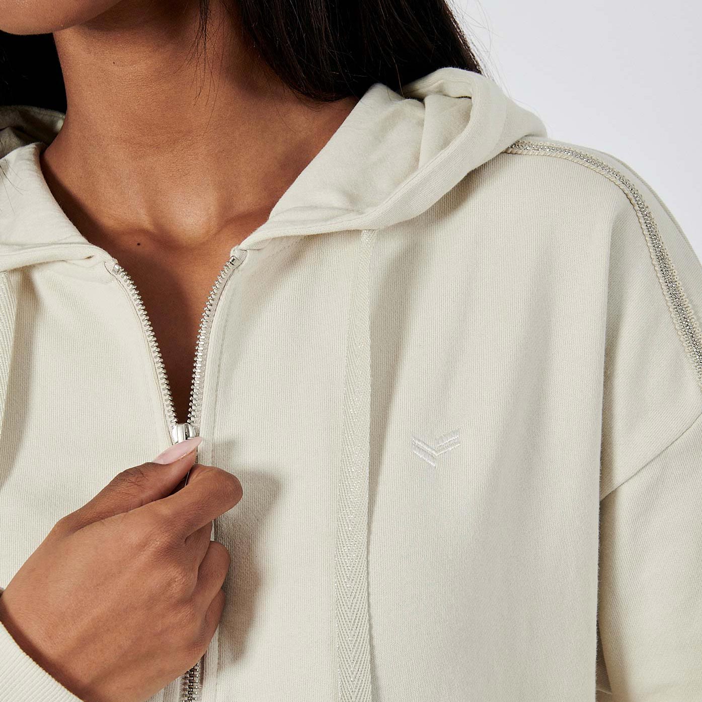 FEIA   Sweat zippé écru femme 100% coton