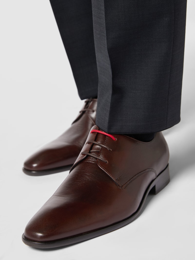 Oxford-Schuhe aus echtem Leder in dunkelbraun