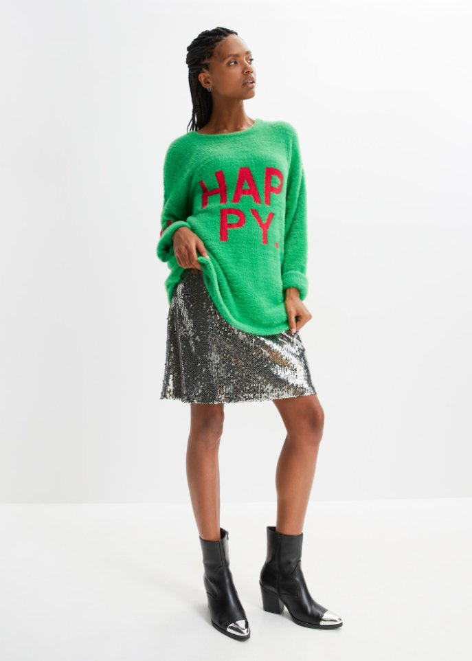 Hairy Strickpullover mit Wording