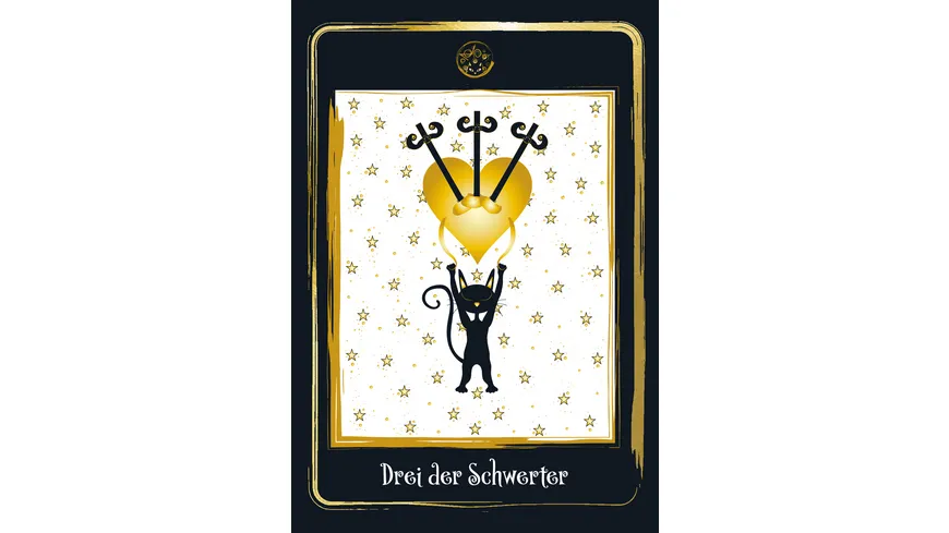 Golden Black Cat Tarot - Hochwertige Stülpdeckelschachtel mit Goldfolie