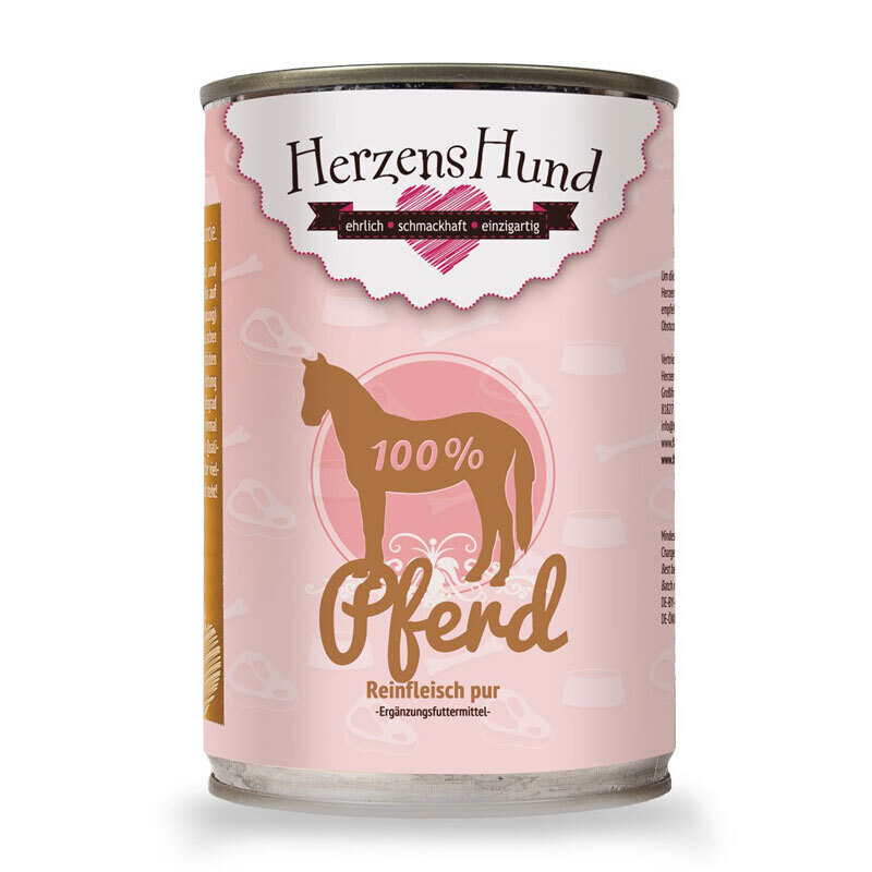 HerzensHund Hundenassfutter HerzensHund Reinfleisch pur Pferd 12x400g