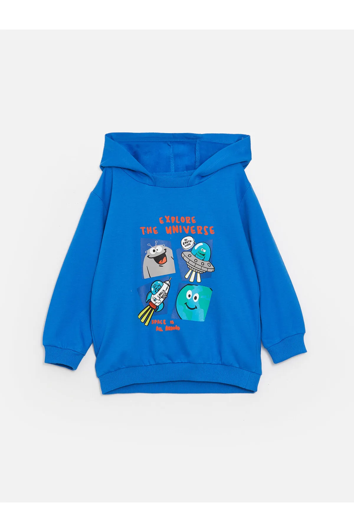 LC Waikiki  Bedruckter, langärmliger Kapuzenpullover für Babys