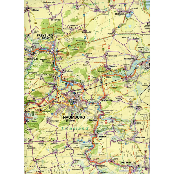 Pocket-Fahrradkarte Naumburg, Saale-Unstrut-Elster-Radacht 1:75.000 - Fahrradkarte