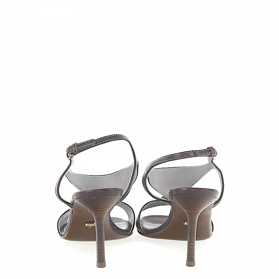 Sergio Rossi - Damen Logo Metallverzierung dunkelbraun - braun