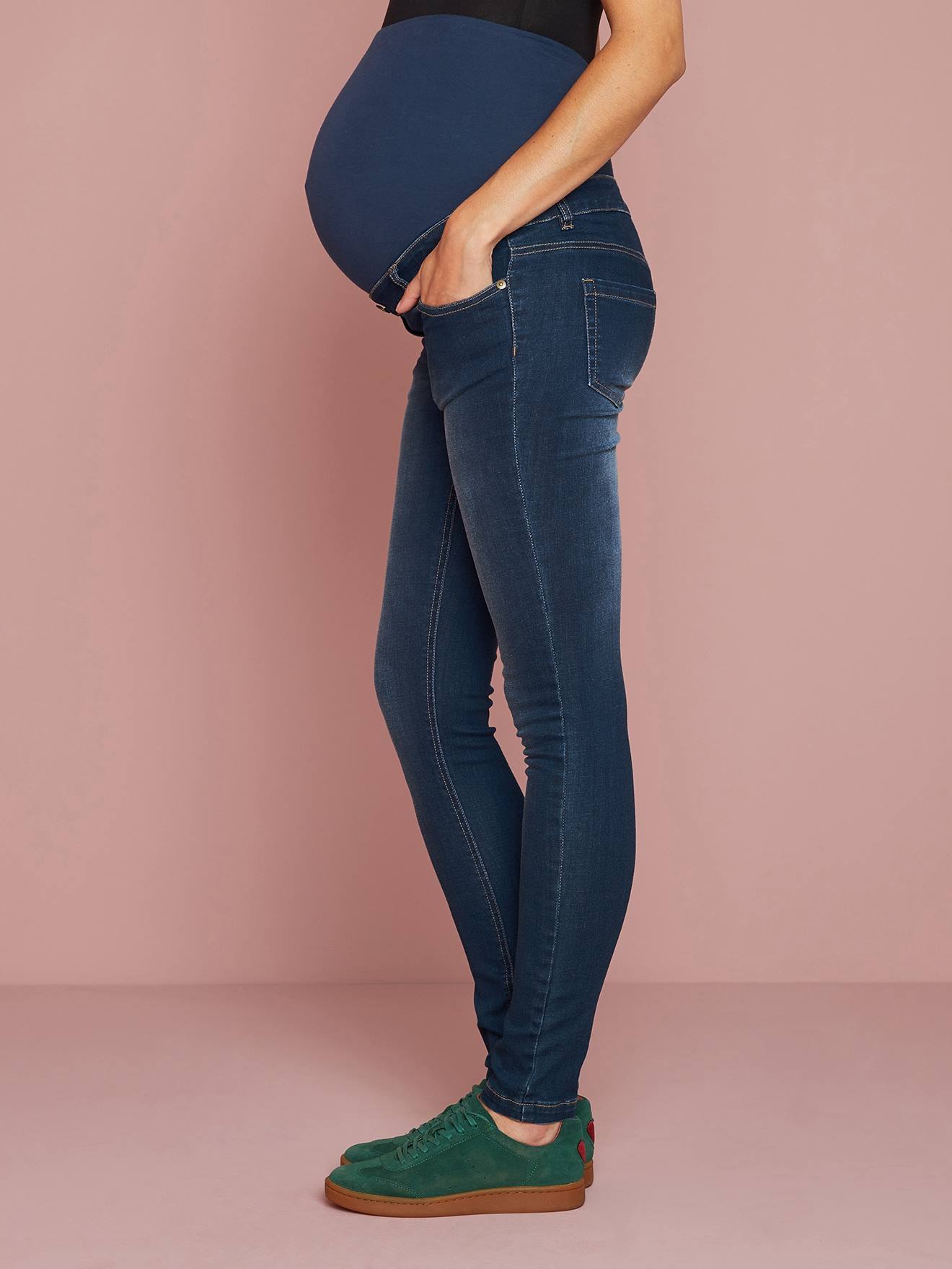 Jean slim stretch de grossesse entrejambe 85 denim black