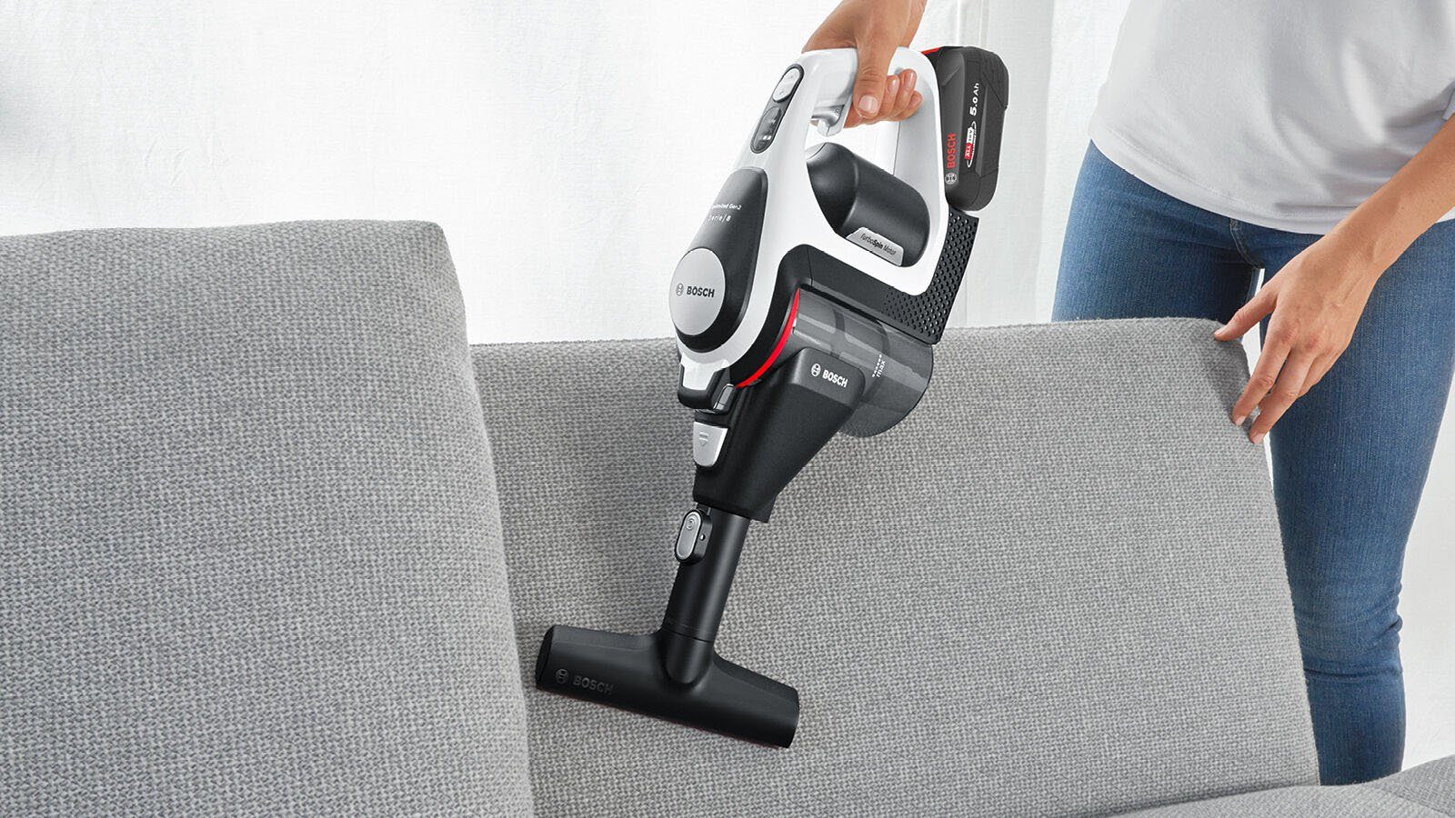 BOSCH Akku-Stielstaubsauger BSS825ALL Unlimited Serie 8 Gen2, beutellos, 45 Min. Laufzeit, inkl. umfangreichen Zubehör, Schnelladegerät