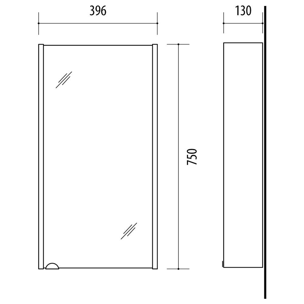 Planetmöbel Badmöbel-Set Waschtischunterschrank mit Spiegelschrank 40cm, (Komplett-Set, 3-St)