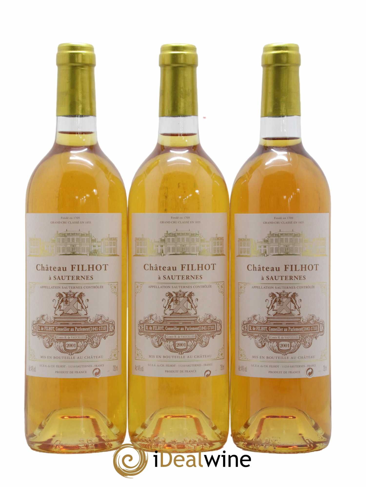 Château Filhot 2ème Grand Cru Classé  2001 - Lot de 12 Bouteilles
