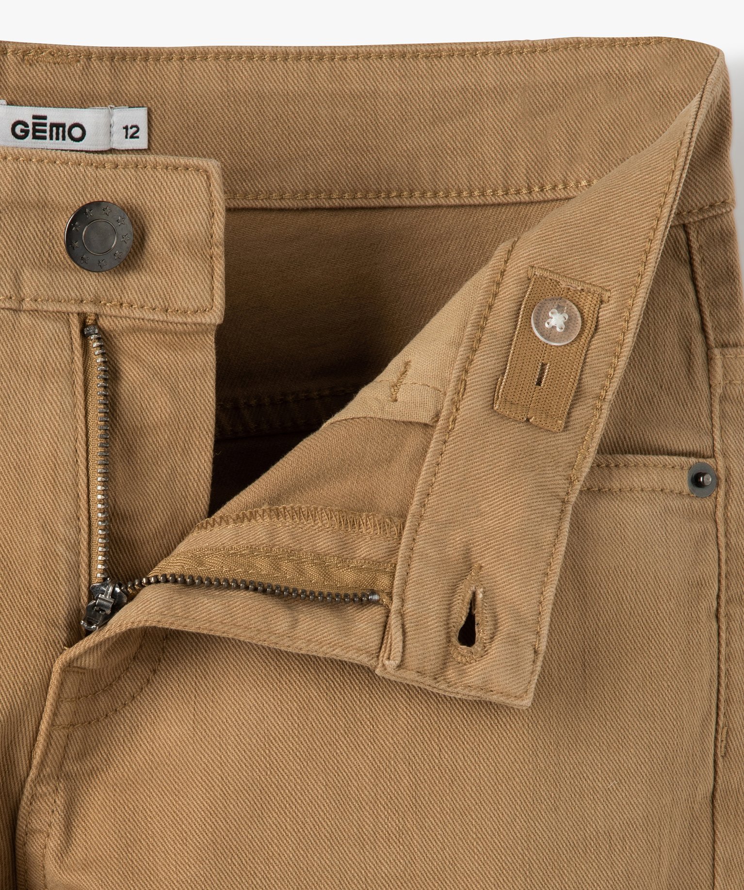 Pantalon Garçon style jean slim 5 poches beige | GEMO