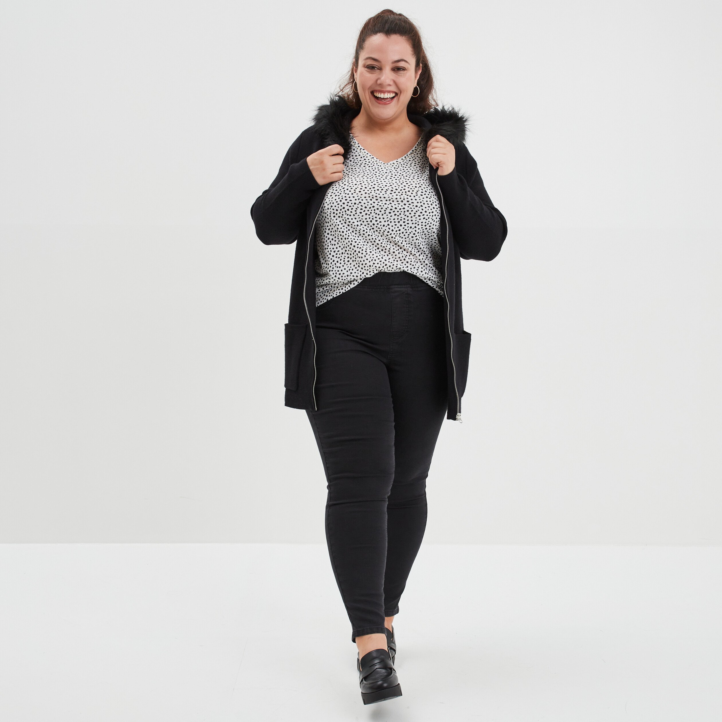 T-shirt manches courtes blanc femme grande taille | La Halle